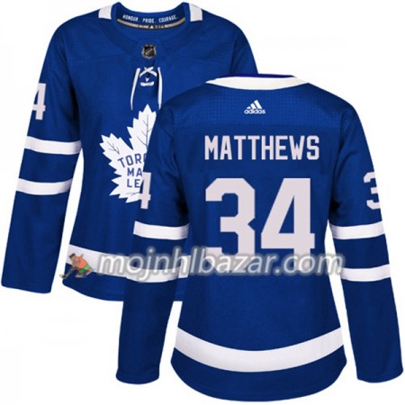 Dresovi Toronto Maple Leafs Auston Matthews 34 Adidas 2017-2018 Plava Authentic - Ženska